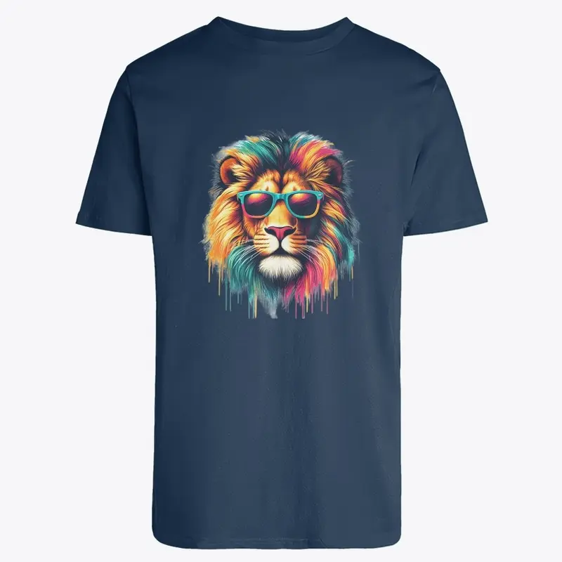 A Lion Wearing Sunglasses Brushstroke